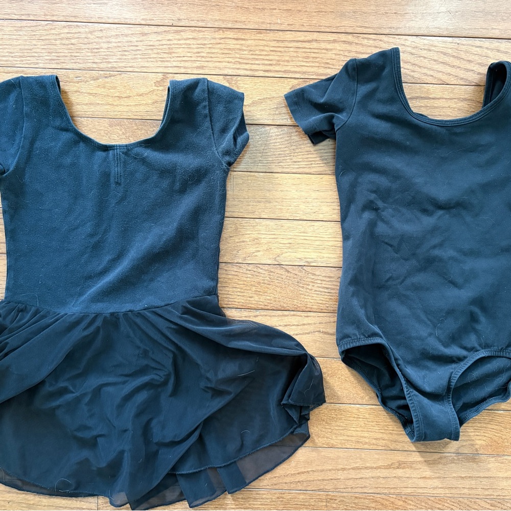 Girls black ballet leotard bundle